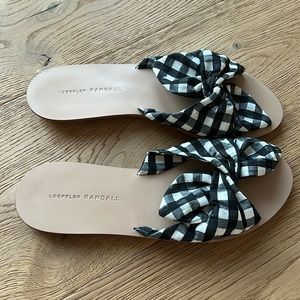 Loeffler Randal gingham sandal, like new! Size 9